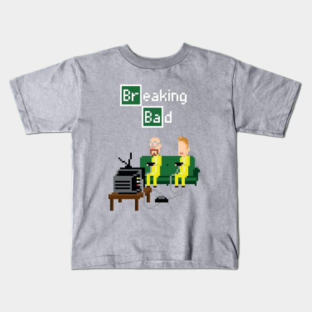 Heisenberg pixel art Kids T-Shirt by taguzga